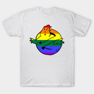 Ghostly Gay Pride (Black Border) T-Shirt T-Shirt